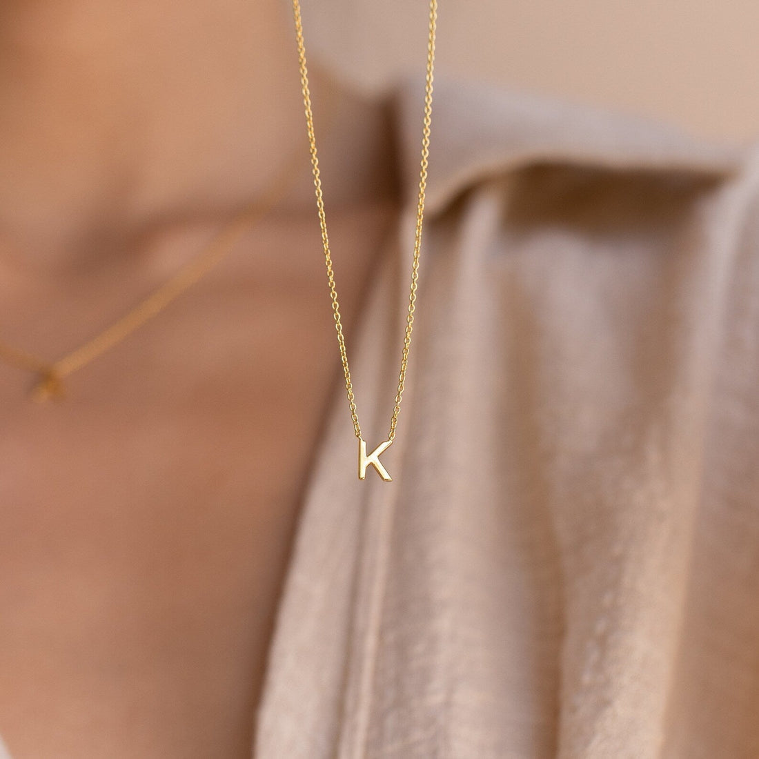 Delicate necklace with initials - Elegant necklace with letters