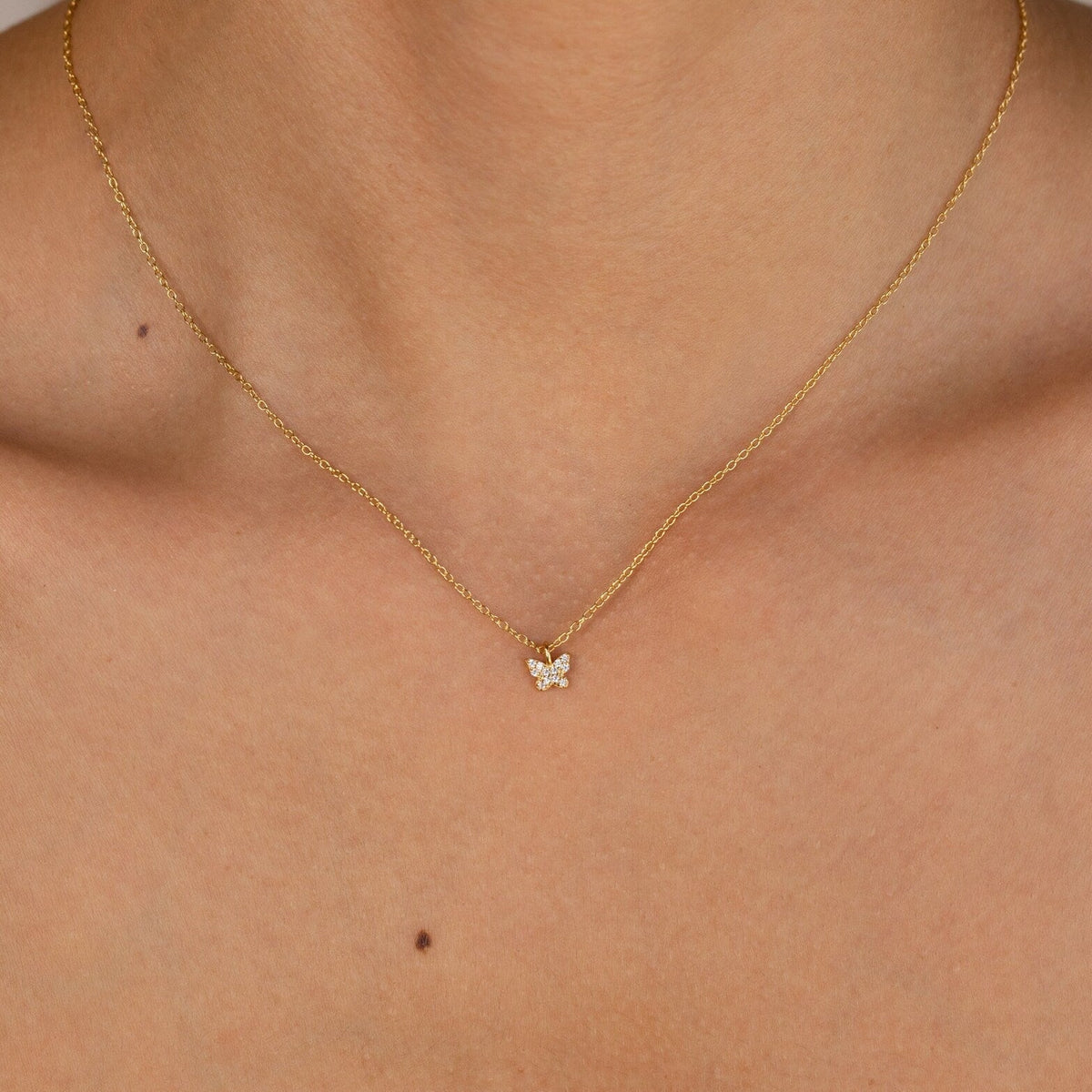 Mandy – Pavé Butterfly Necklace