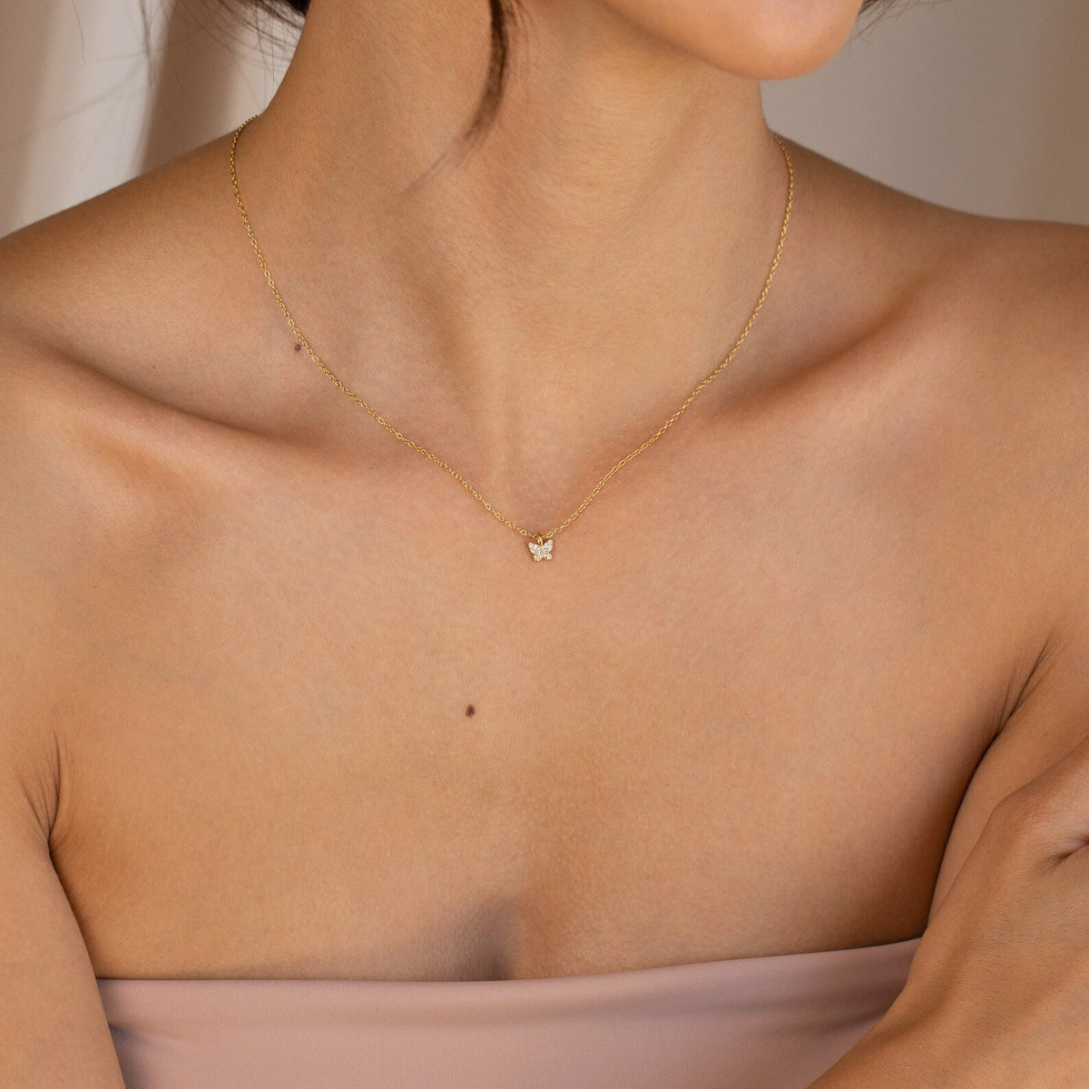 Mandy – Pavé Butterfly Necklace