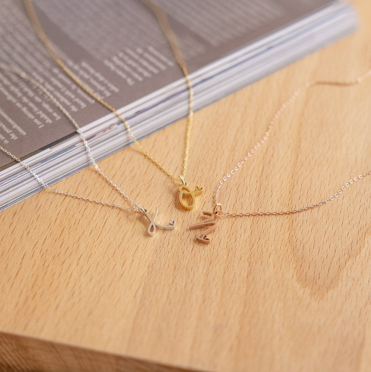 Necklace of letters - Customized initials with heart