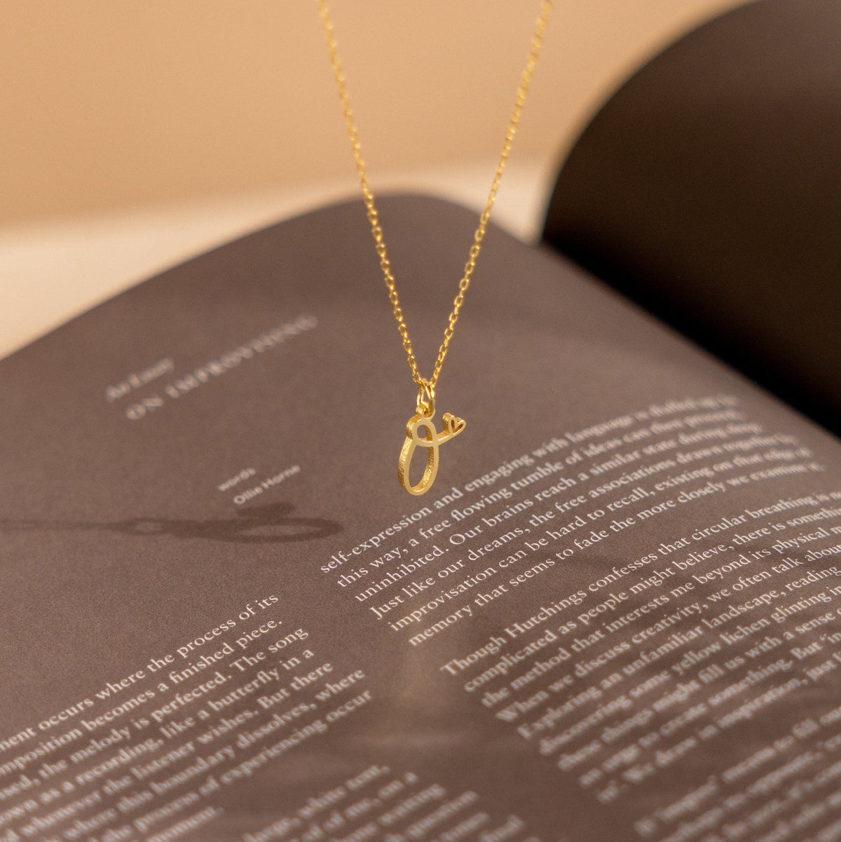 Necklace of letters - Customized initials with heart