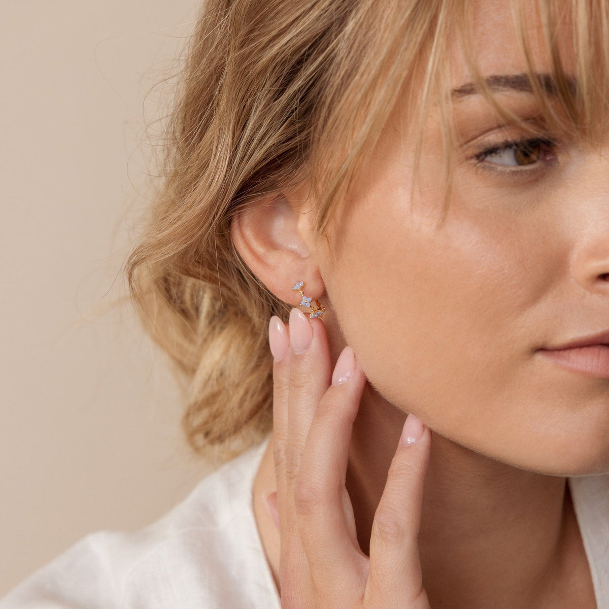 Earrings monuments - Hoops of ivy flowers