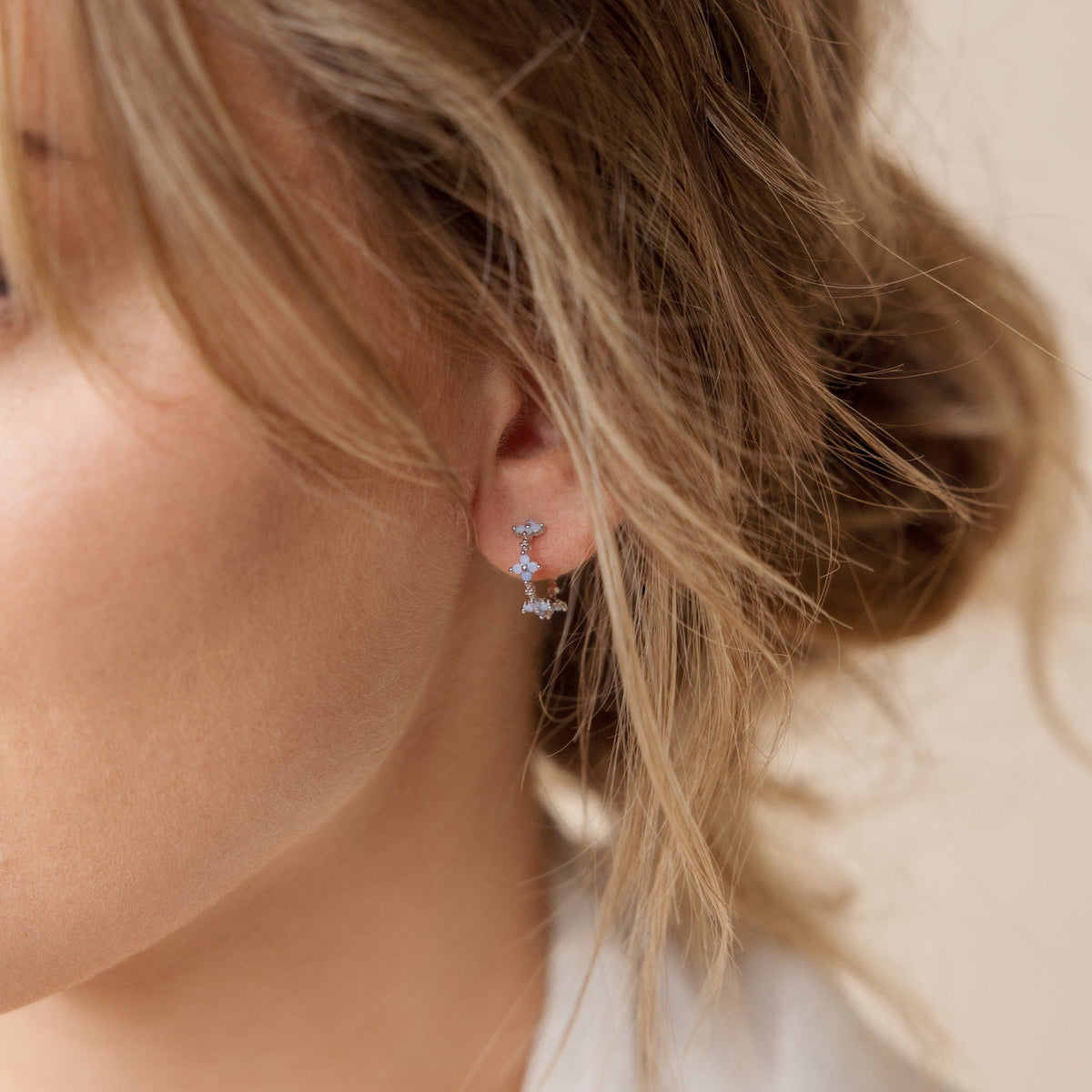 Earrings monuments - Hoops of ivy flowers