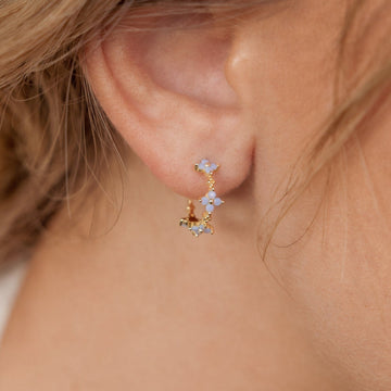 Earrings monuments - Hoops of ivy flowers
