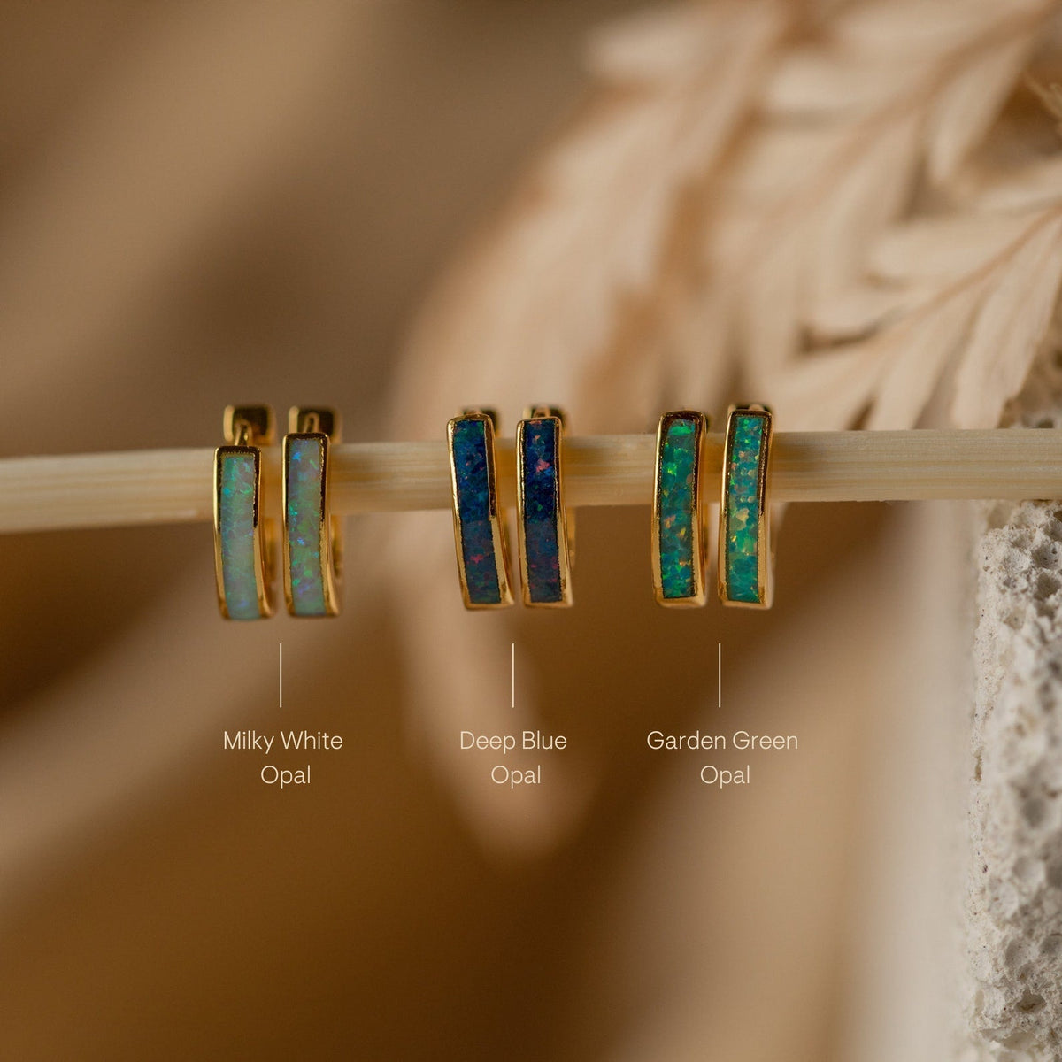 Elegant inlay earrings