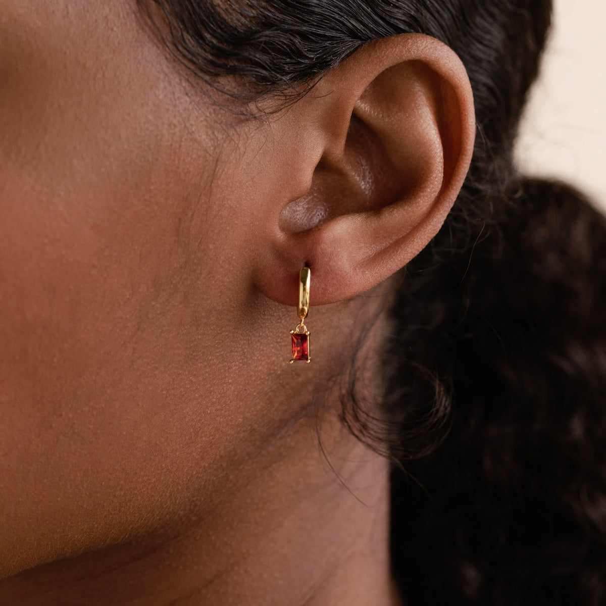 Custom Baguette Hoop Earrings - Elegant