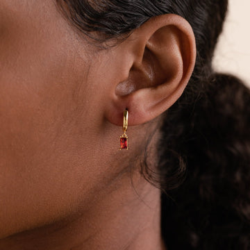 Custom Baguette Hoop Earrings - Elegant