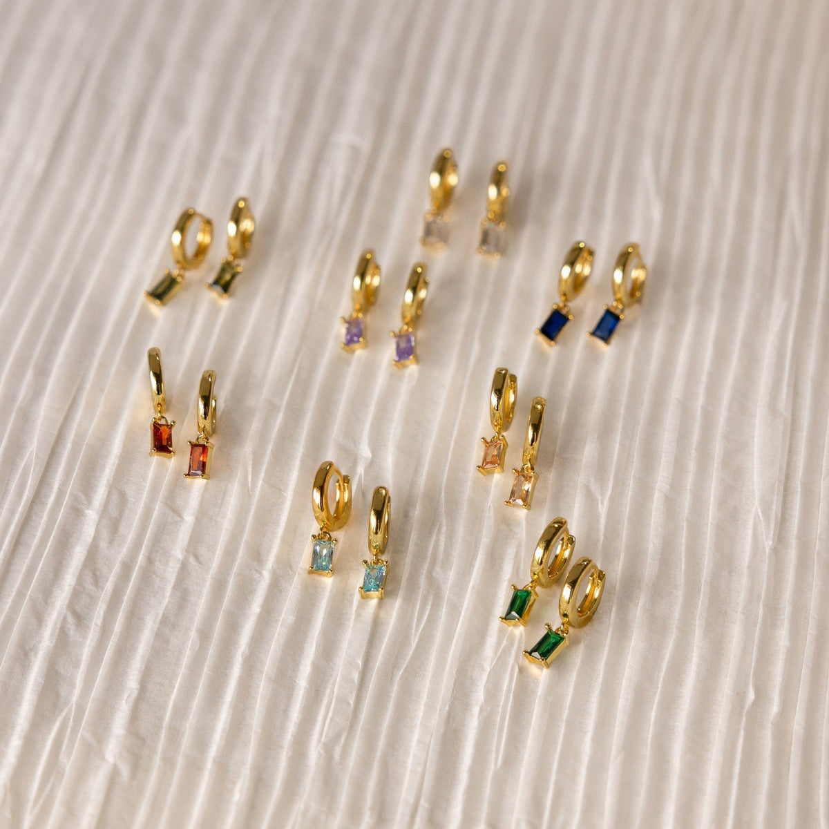 Custom Baguette Hoop Earrings - Elegant
