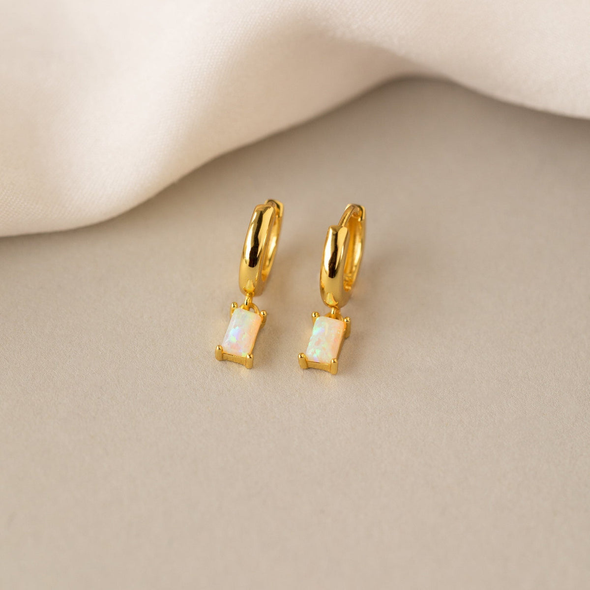 Custom Baguette Hoop Earrings - Elegant