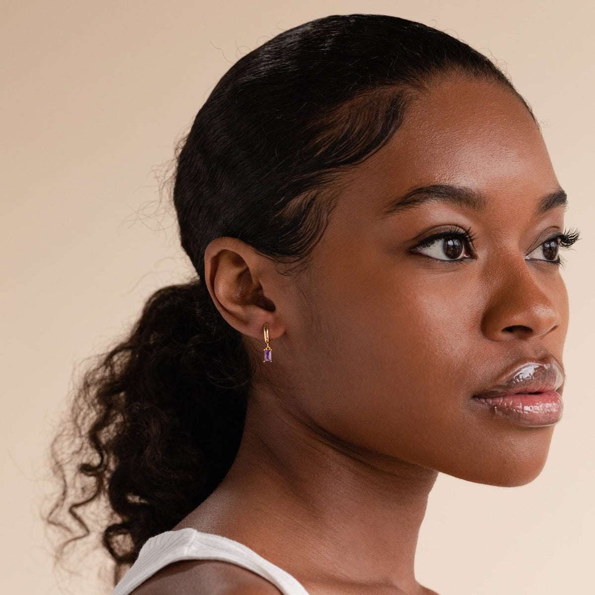 Custom Baguette Hoop Earrings - Elegant