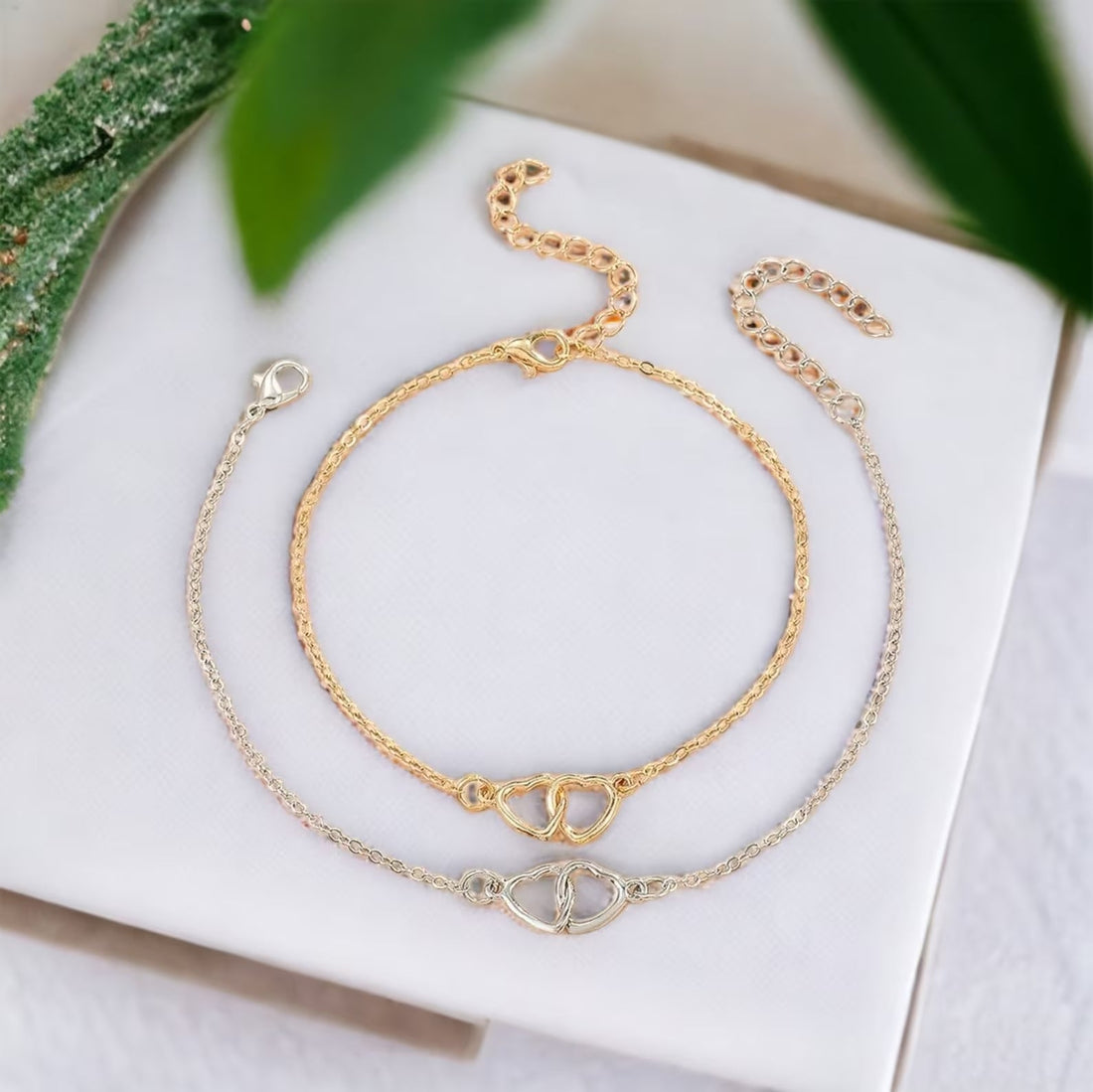 Minimalist Heart Anklet - Heart Shaped Link Anklet