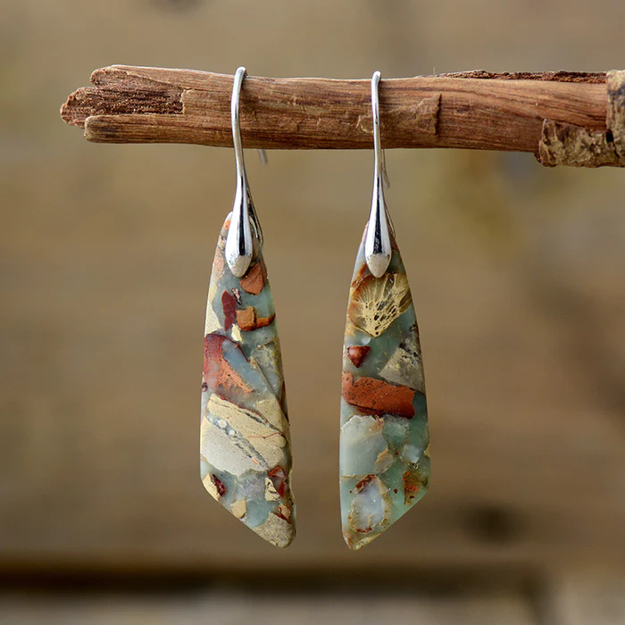 Gaia – Vintage earrings with natural stone