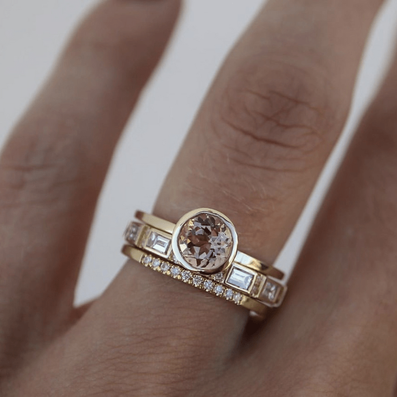 Soline – Ring with crystal set in gold
