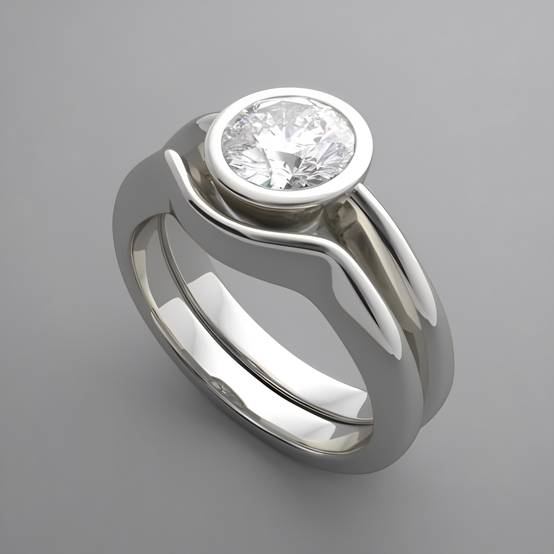 Aria – Vintage ring with round white detail