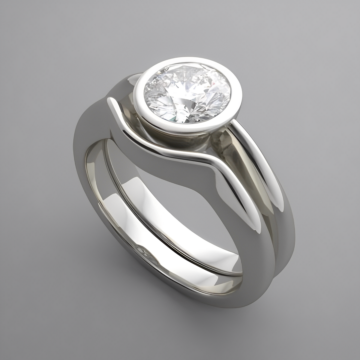 Aria – Vintage ring with round white detail