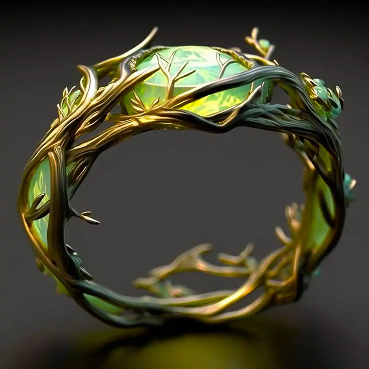 Marianne – Ring with green opal