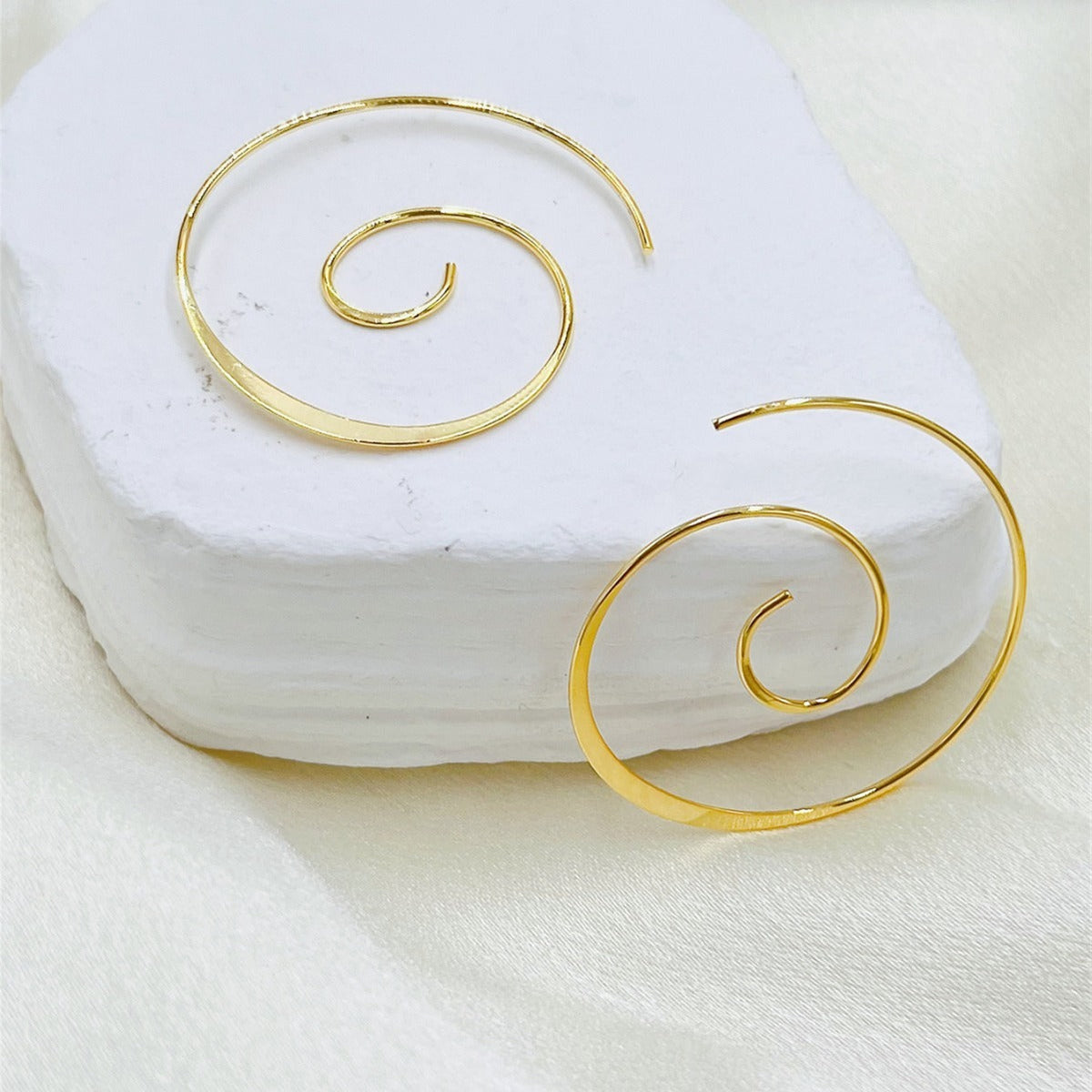 Yara – Boho Spiral Earrings in Silver