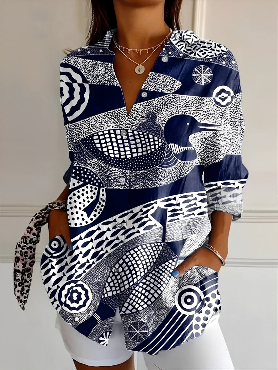 Roxanne - Stylish shirt with button placket for women