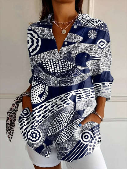 Roxanne - Stylish shirt with button placket for women