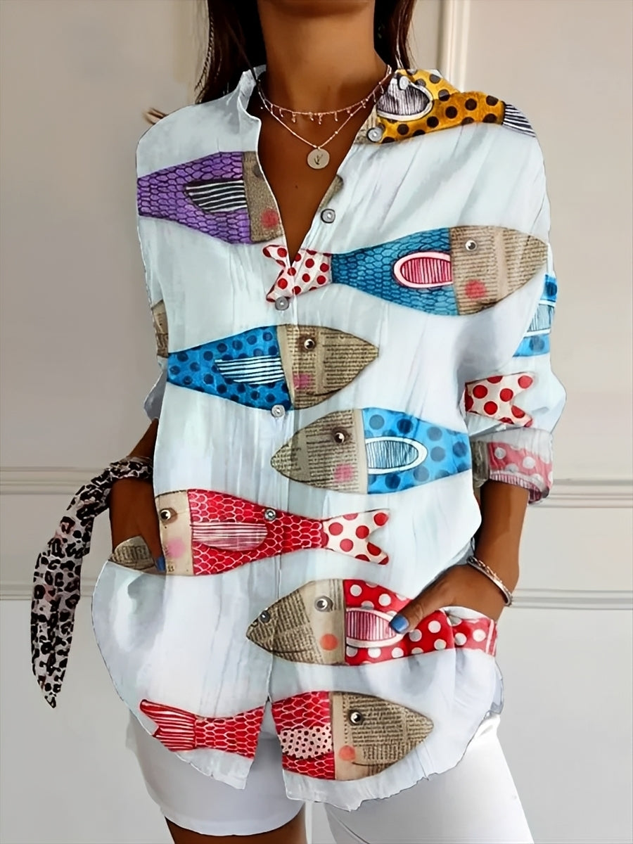Roxanne - Stylish shirt with button placket for women