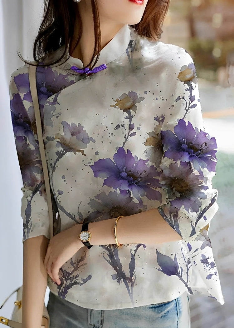 Margaret - Trendy women's floral blouse