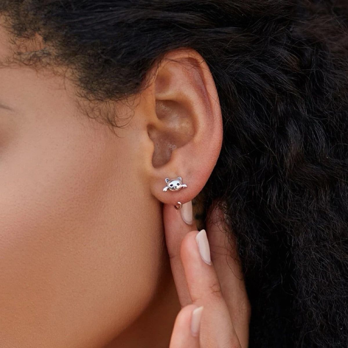 Katrin – Cat Ear Silver Earrings