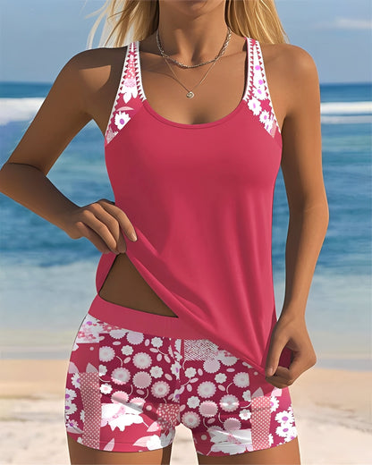 Annie - Stylish Tankini Swimsuit Set with Print for Women