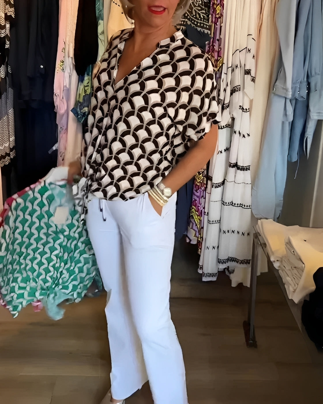 Leona - Stylish Top with Print for Women