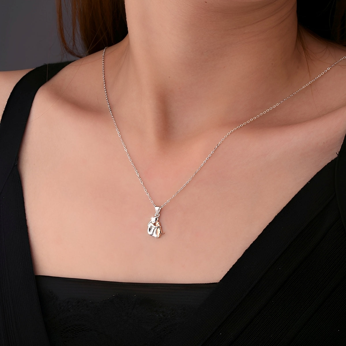 Neko – Collar with hug pendant between dog and owner