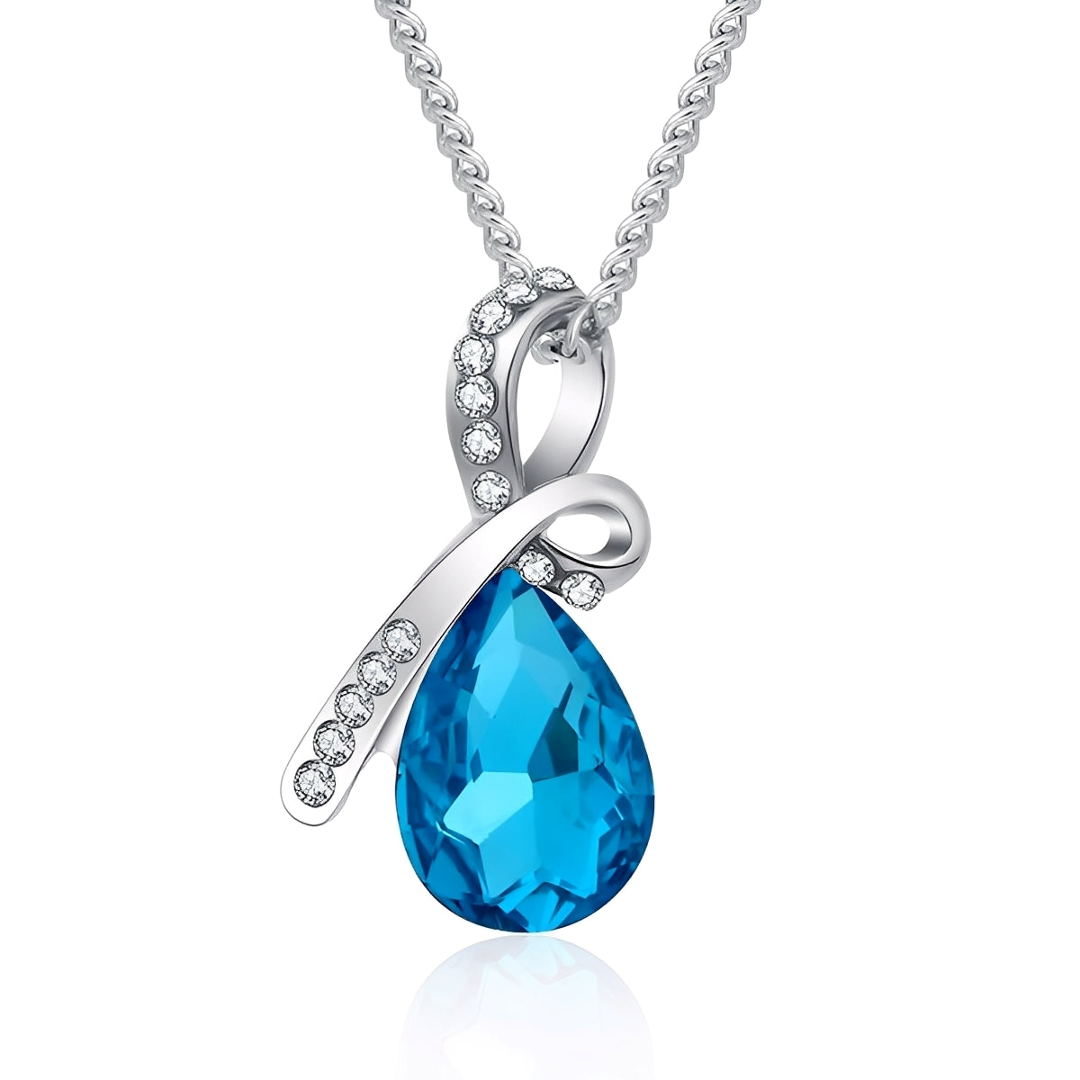 Pilar – Bright Crystal Necklace in White Gold