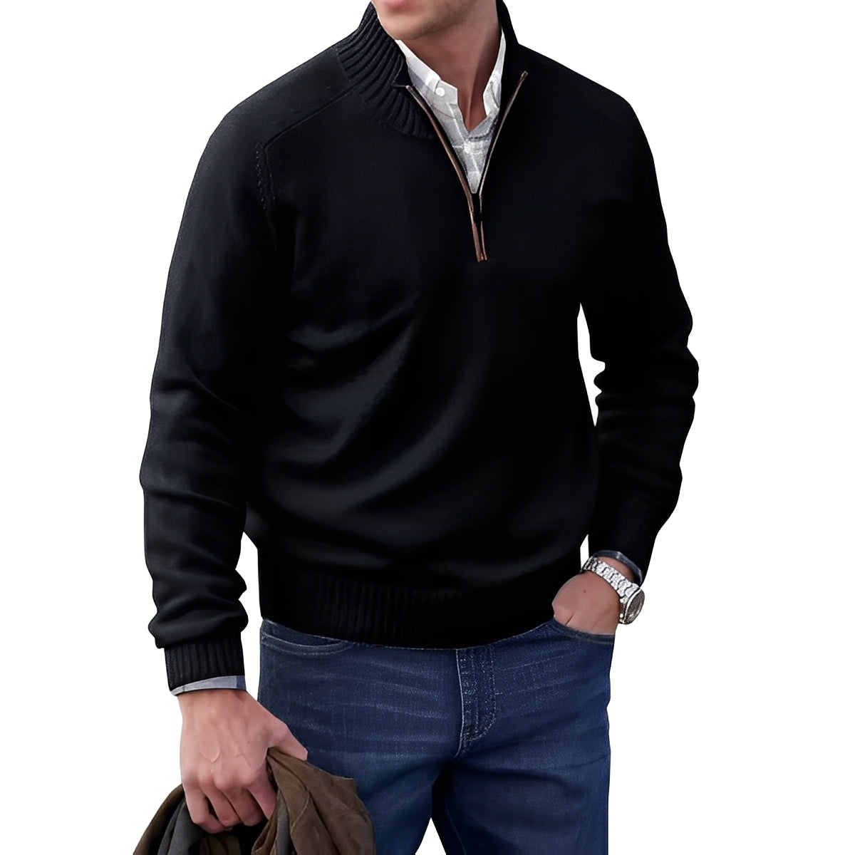 Jeremy - Sleek zip-up sweater for men