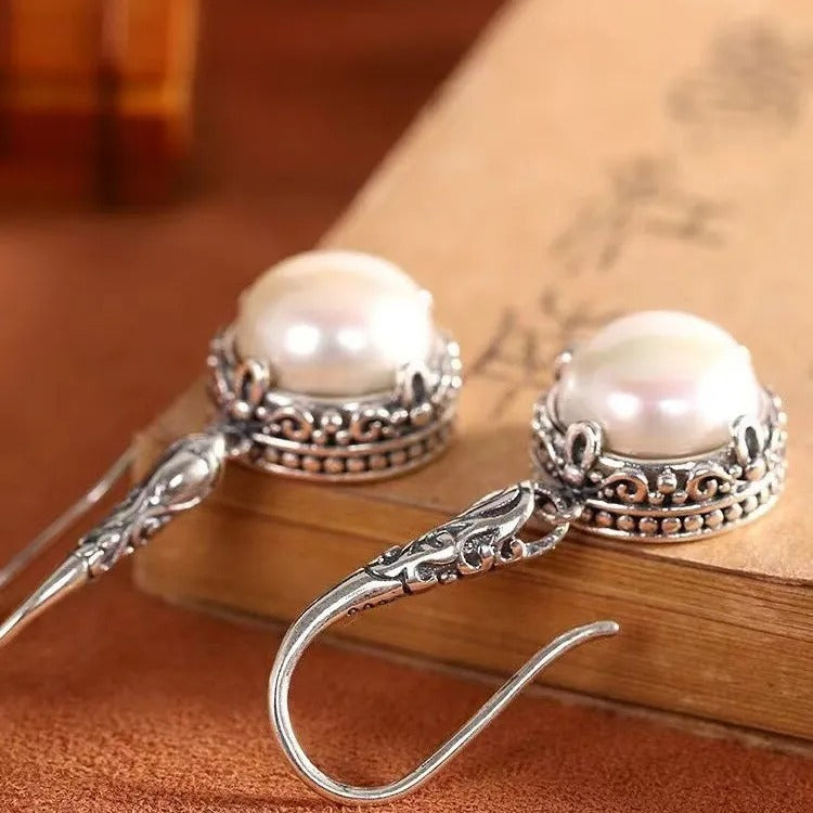 Rosalie – Silver and Pearl Earrings