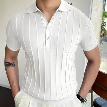 Joss - Stylish shirt with striped lapel for men