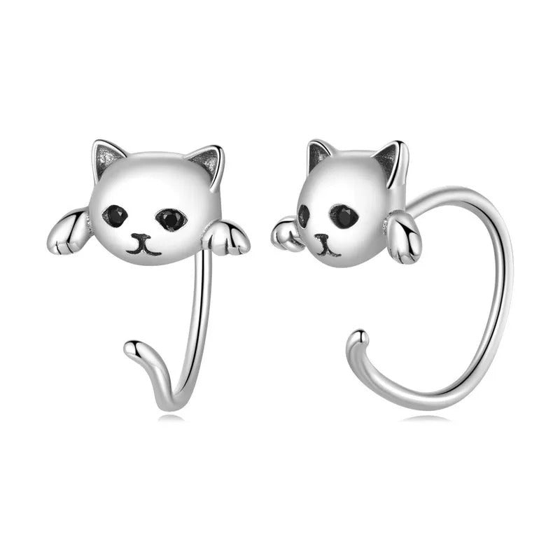 Katrin – Cat Ear Silver Earrings