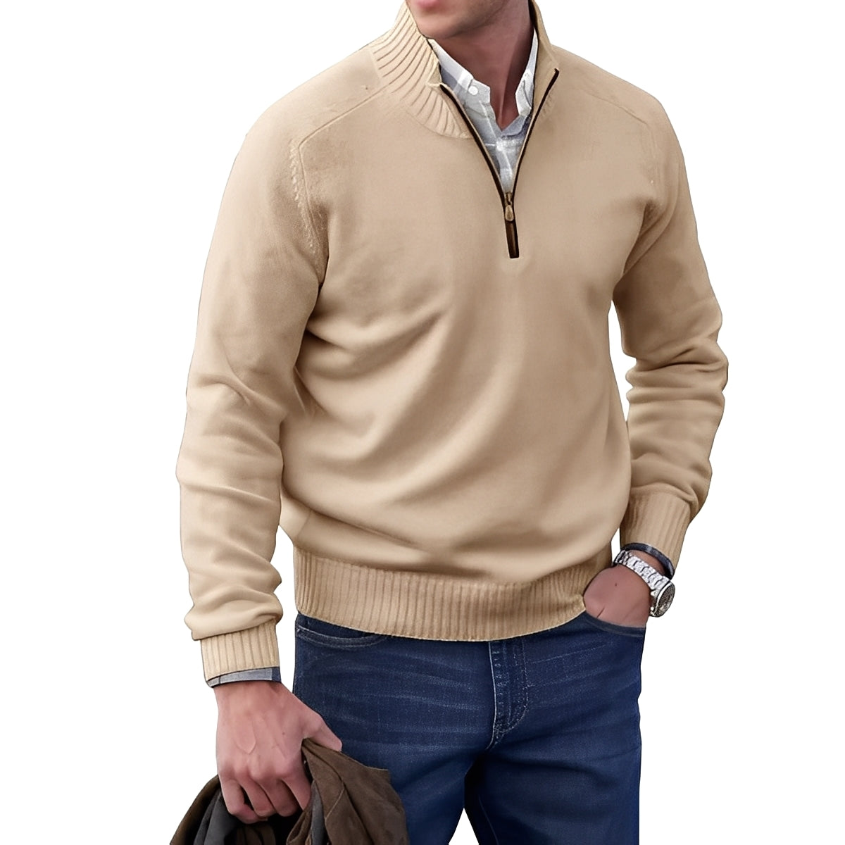 Jeremy - Sleek zip-up sweater for men