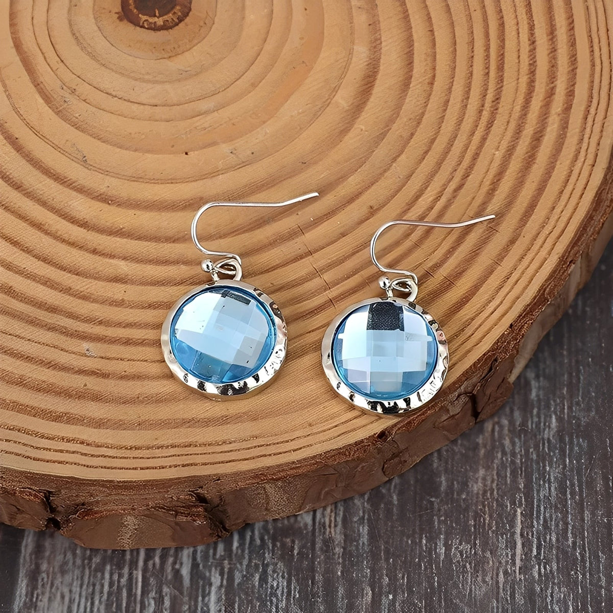 Azura – Vintage Blue Crystal Earrings