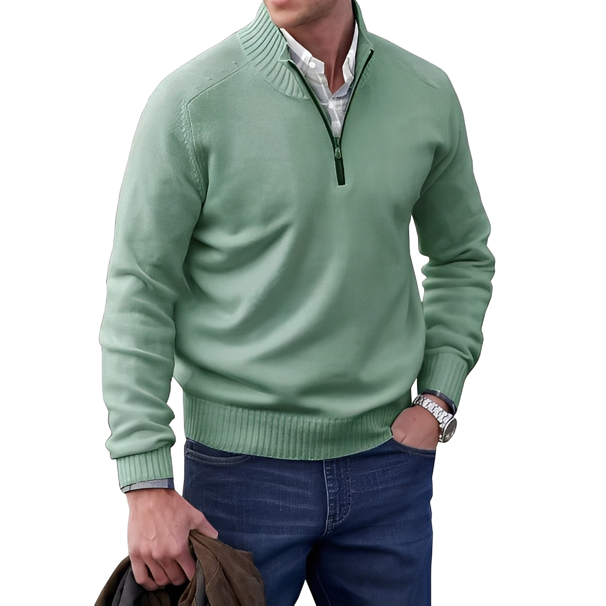 Jeremy - Sleek zip-up sweater for men