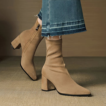Mikayla - Everyday Heel Boots with Zipper