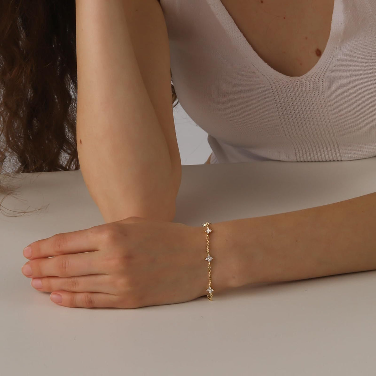 Soline – Clear Crystal Chain Bracelet