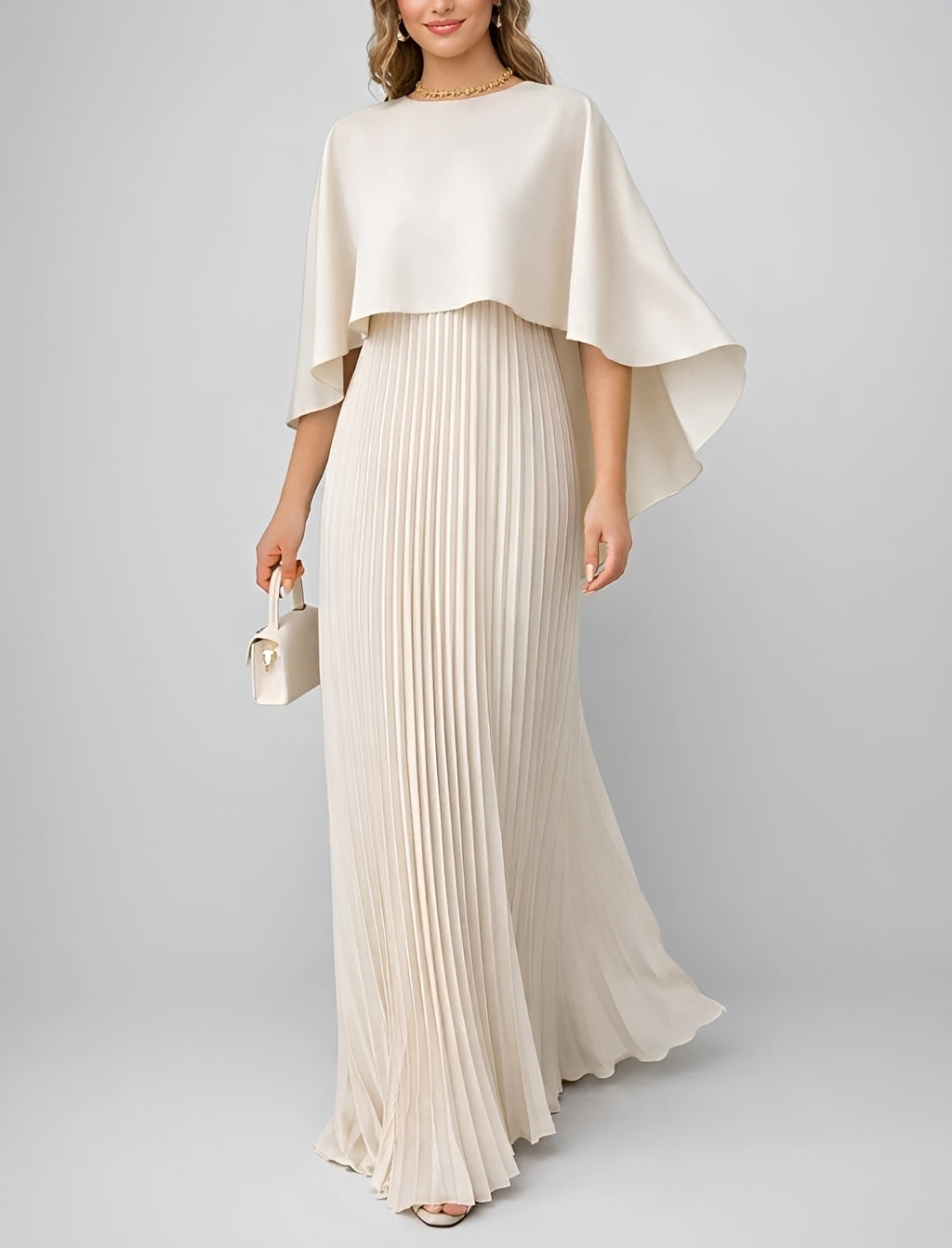 Zuzanna - Sophisticated Pleated Chiffon Maxi Dress
