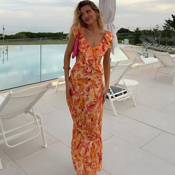 Lorraine - Trendy Floral Long Dress