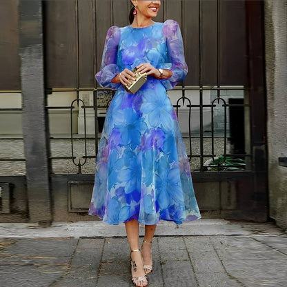 Shelley - Stylish floral print midi dress for women