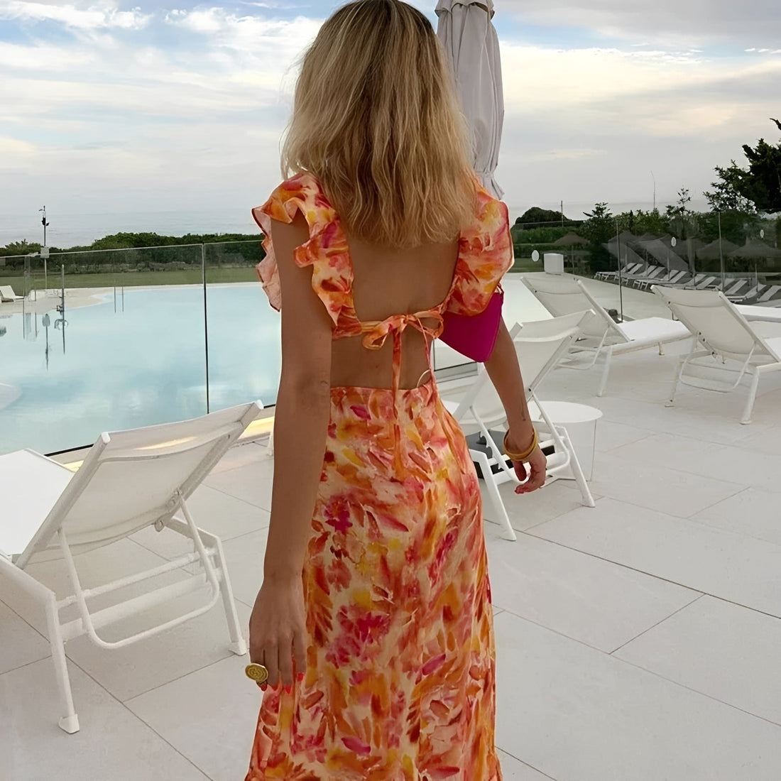 Lorraine - Trendy Floral Long Dress