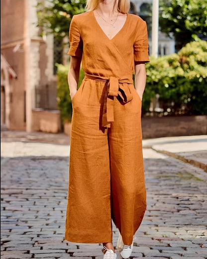Gabriella - Casual belted jumpsuit for women