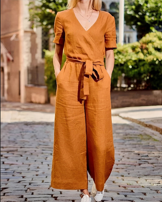 Gabriella - Casual belted jumpsuit for women