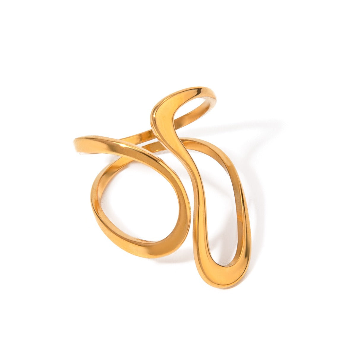 Dori – Open Irregular Golden Spiral Ring