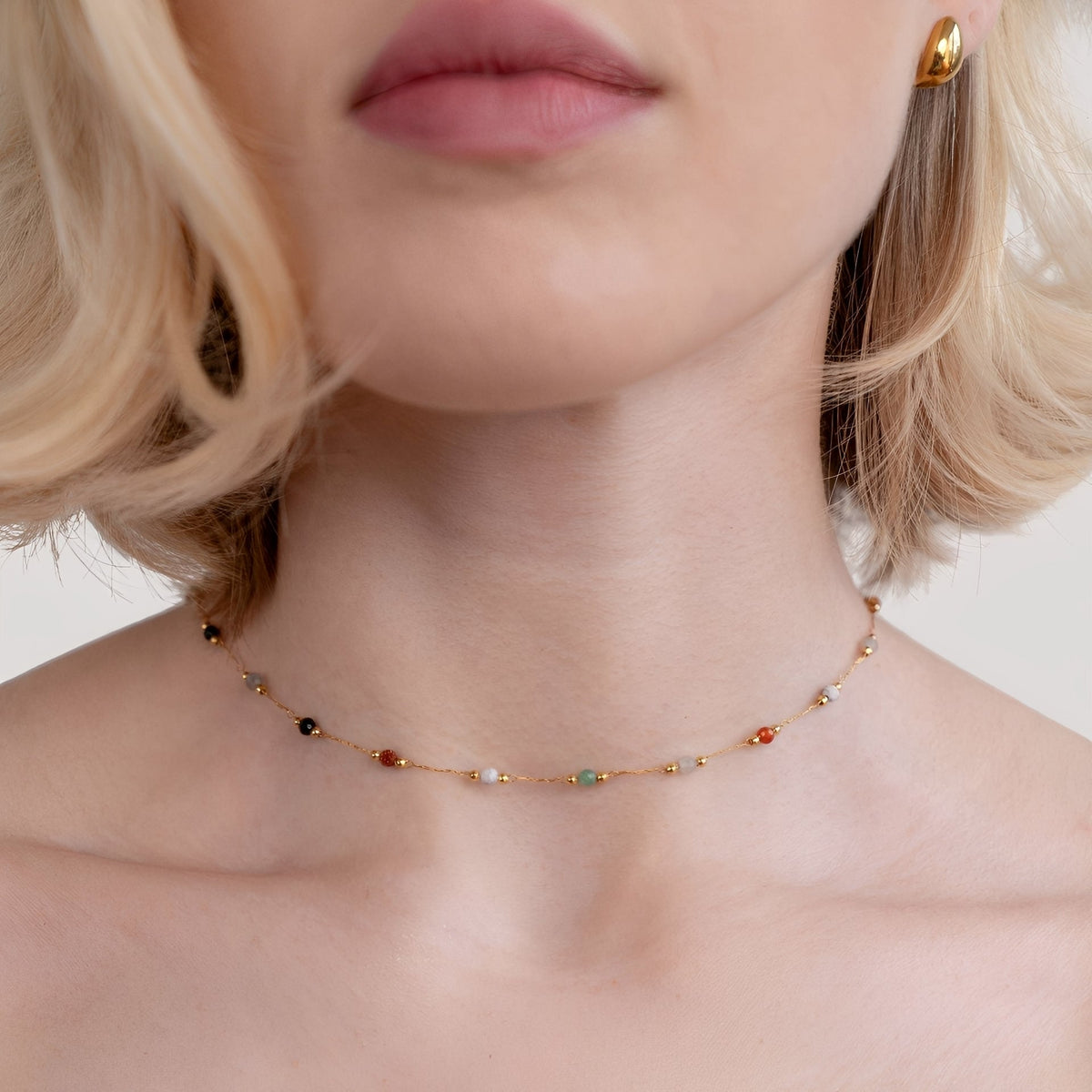 Malou – Colorful Link Collar with Pearls