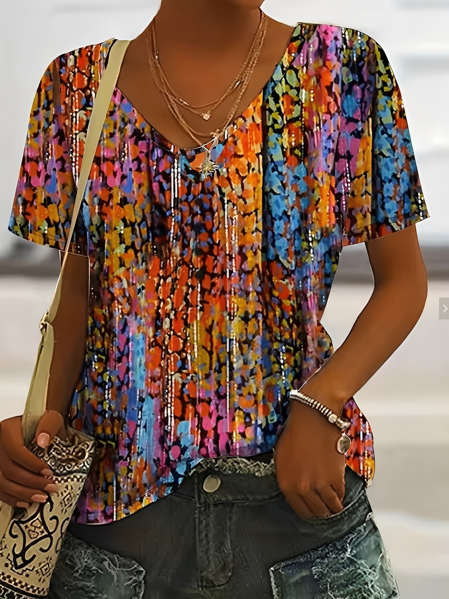 Rachael - Women's V-neck trendy top