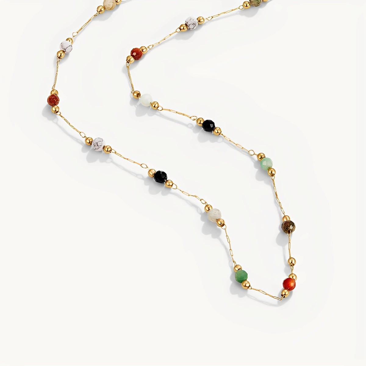 Malou – Colorful Link Collar with Pearls
