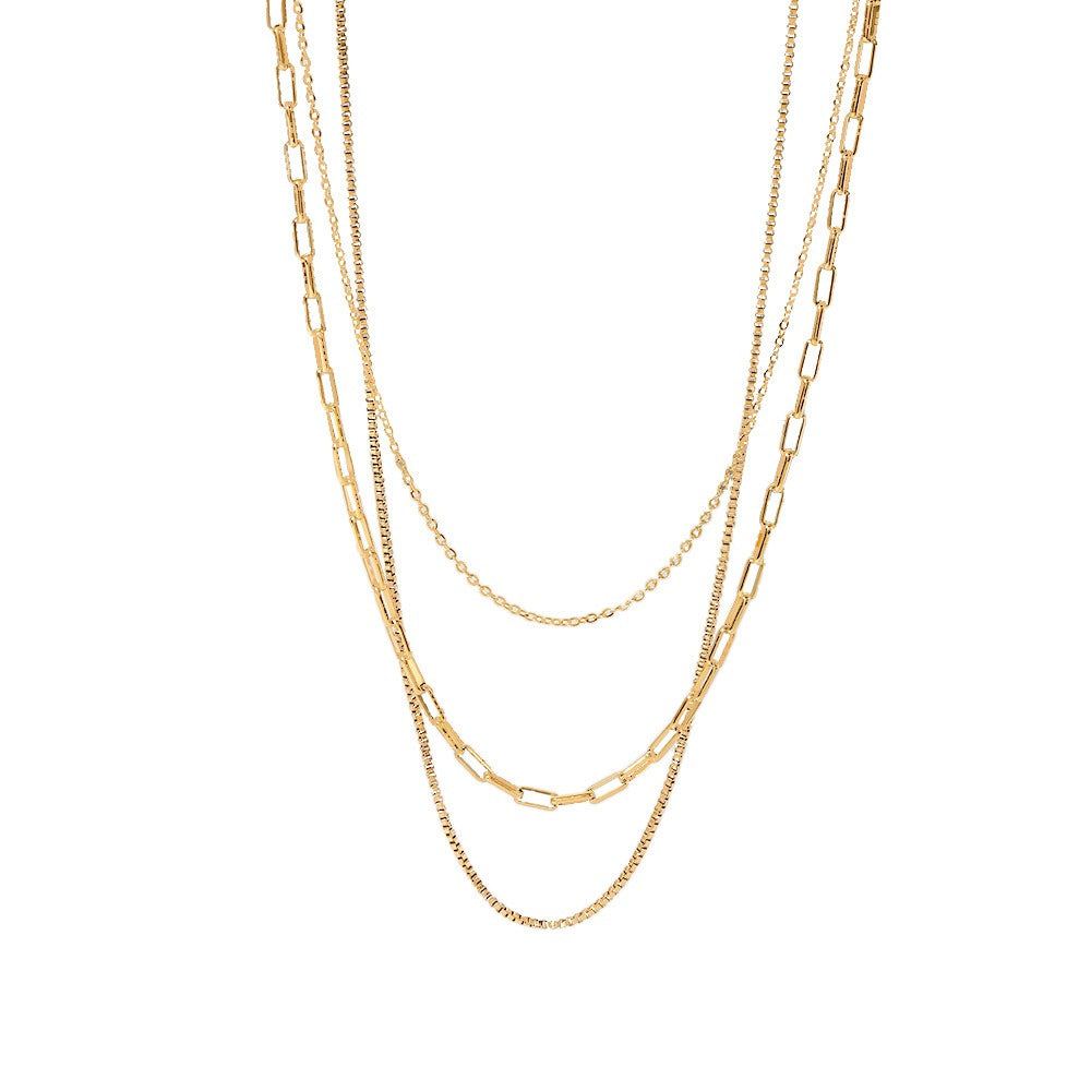 Lena – Gold Plated Necklace with 3 Rows